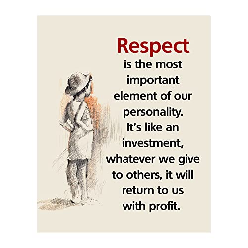 AMERICAN LUXURY GIFTS Respect Inspirational Wall Art 8x10 Unframed – Motivational Quote Print with...