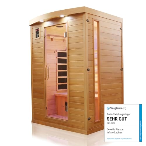 Dewello® Infrarotkabine Infrarotsauna Pierson 135cm x 105cm...