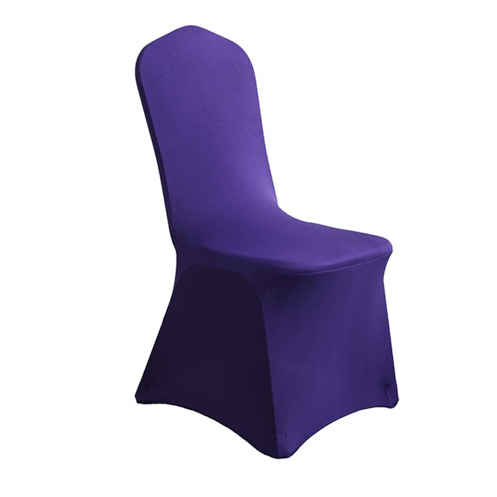 TentHome Fundas de silla de comedor, 10 piezas de elastano para silla de tela con funda súper extensible, extraíbles y lavables, para bodas, banquetes, fiestas, decoración (morado oscuro)