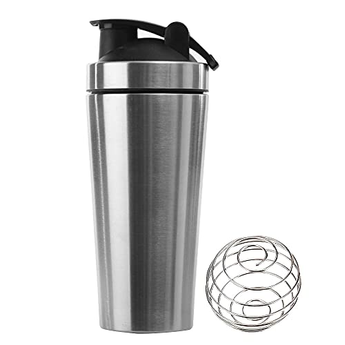 Amazon TOMYEUS Water Bottle Whey Protein Powder Sports Shaker Bottle For Water Bottles Gym Nutrition Blender Cup Stainless Steel Vacuum Insulation Water Cup Outdoor Water Bottle (Color : Silver) #ad