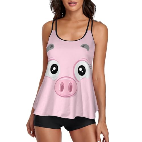 Maillot de bain tankini cochon femme pour dissimuler le ventre avec style