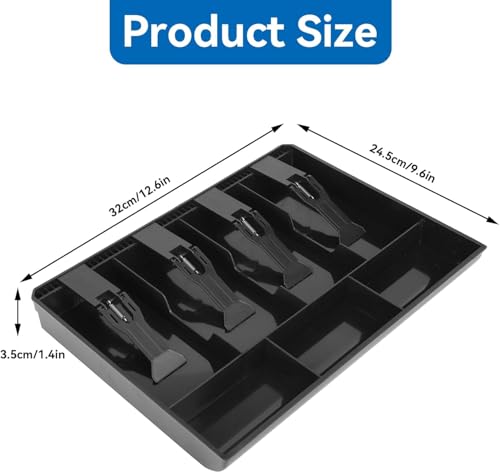 HERCHR 32 x 24.5 x 3.5cm / 12.6 x 9.6 x 1.4inch Cash Register Insert Tray - Image 2