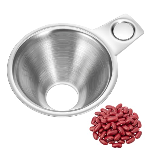 Larrel Trichter Edelstahl Set Gewürztrichter aus Edelstahl Küchengebrauch für Breite Öffnung zum Befüllen von Gewürzgläsern Auslaufsicherer Metalltrichter für Salz Pfefferpulver Gewürze Soßen