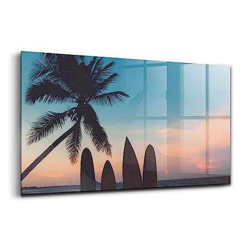 Image décoration murale verre d'art 120x60cm Planches de surf Wallfluent