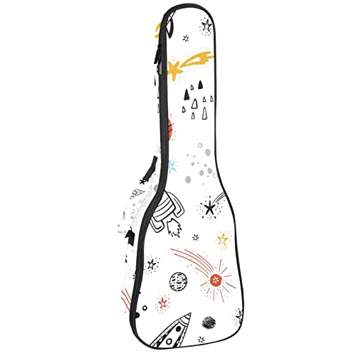Housse de concert pour ukulélé soprano avec rembourrage de 10 mm motif ciel étoilé