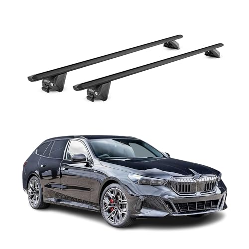 OMAC Dachträger Grundtäger kompatibel mit BMW 5er G61 Touring 2024-2025 Aluminium ABE 100kg Schwarz 2tlg Geschlossene Reling für Fahrradträger, Dachboxen, Skiträger Schwerlast-Abschließbar OMAC Dachträger Grundtäger kompatibel mit BMW 5er G61 Touring 2024-2025 Aluminium ABE 100kg Schwarz 2tlg Geschlossene Reling für Fahrradträger, Dachboxen, Skiträger Schwerlast-Abschließbar