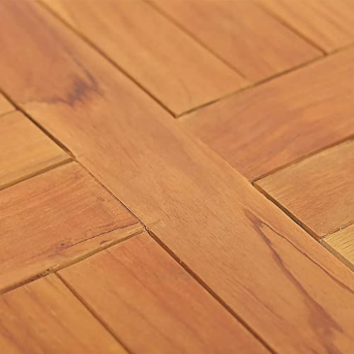SKM Table Top Solid Teak Wood Round 1\" 15.7\" - Thumbnail 6