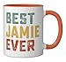 Best Jamie Ever Retro Personalized First Name Jamie Ceramic Mug, Orange/White