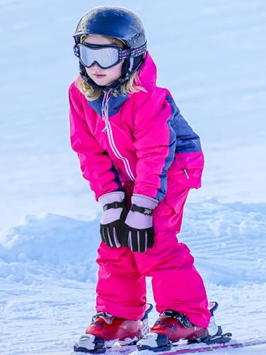 Image of SATINIOR 2 Pairs Kids Waterproof Winter Snow Gloves Ski Gloves for Boy Girl Outdoor Warm Thickening Snowboard
