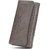 APHISON Womens Wallets RFID Blocking PU Leather Clutch Long Wallet for Women Card Holder Phone Organ