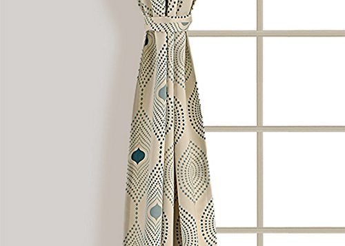 Image of Swayam 80% Blackout Polyester Window Curtain for Living Room & Bedroom | 5 Feet | Room Darkening Curtain with Eyelets | Pack of 1 | Geometric Design - Light Brown