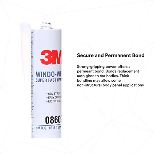 3M 08609 WindowWeld Super Fast Urethane Black Cartridge 10.5 fl oz