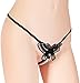 Sekexi 3PCS-Women's Sexy Pearl Tassel Lace Hollow Pendant Sexy Mini T-Shaped Underwear (US, Alpha, Large, Regular, Regular, Black)