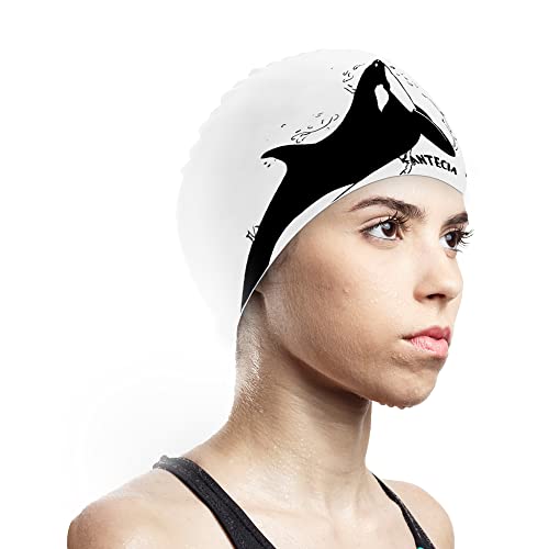 FANTECIA Badekappe für Frauen und Männer - wasserdichte Silikon-schwimmkappe für kurzes/langes Haar, ideal für Schwimmer auf Allen Niveaus