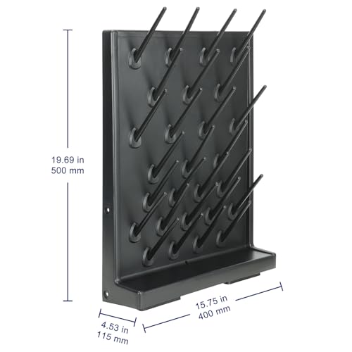 Labasics Trockengestell, Laborglas-pegboard Abtropfgestell mit 27 Abnehmbaren Stiften und Wasserablaufschlauch, zur Lagerung und Trocknung im Labor