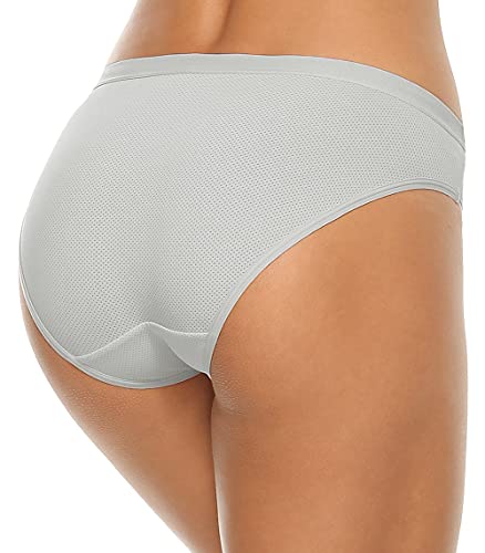 Image of Xibing Women's Breathable Underwear Stretch Bikini Panties Low Waist Mesh Hipster Panty 10-Pack
