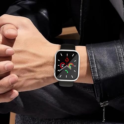 Image of 2 Pack Case for Apple Watch Screen Protector SE 3(2025) SE 2 /SE /Series 4 5 6 44mm with Tempered Glass | Slim Guard Bumper | Full Coverage Hard PC Protective Cover | Compatible iWatch 44mm