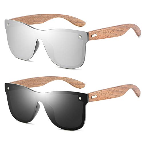 Image of willochra Polarized Wood Mirror Lens Sun Glasses for Women men drive Colorful Shades Handmade Bamboo wood sunglasses