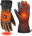 Heated Gloves for Men - Rechargeable Electric Battery Heated Gloves for Men and Women Touchscreen Winter Thermal Glove with 3 Heating Levels Waterproof for Hunting