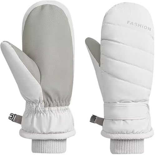 IZUS Guantes de esquí de cuero impermeables