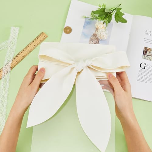 GORGECRAFT Women OBI Belt Fashion Leather Self Tie Wrap Around Wide Cinch Waistband Bowknot Knotted Wrap Boho Belt for Women Ladies Dress Jumpsuit Skirt White3