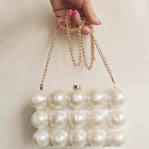 Image of Acrylic Bubble Bag Luxury Marble Clutch Evening Purses for Women Glitter Handbag for Wedding Party Prom