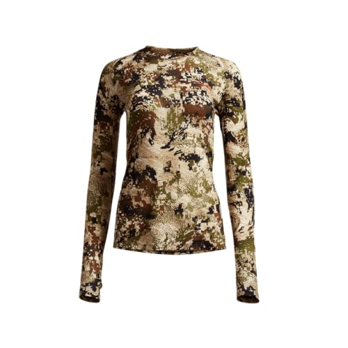 SITKA Gear Women's Core Merino 120 LS Crew Shirt (US, Alpha, Large, Regular, Regular, Optifade Subalpine)