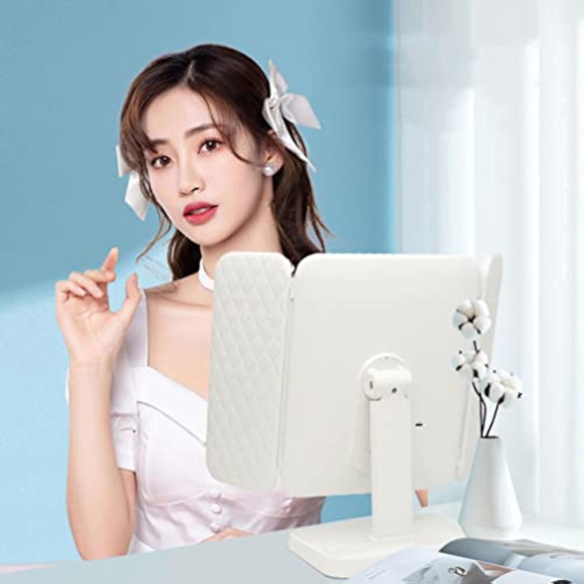 Tri-Fold Lighted Vanity Mirror with LED Lights