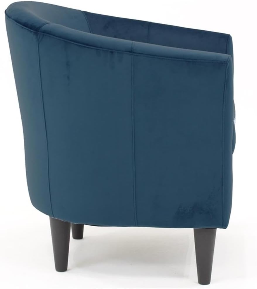 Pemberly Row Traditional Fabric Club Chair, Navy Blue Finish, Polyester Upholstery, 17.5 in Seat Height, 32 in x 30.5 in x 27.5 in, Padded Seat, Accent Chair for Living Room