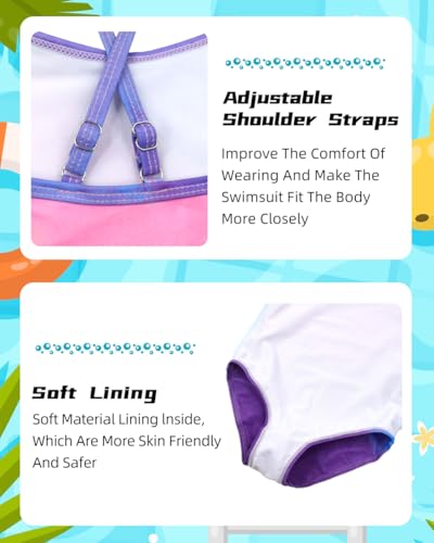 Image of BAYIMEE Girls One Pieces Swimsuit Cute Swimwear Bathing Suits 2-12 Years