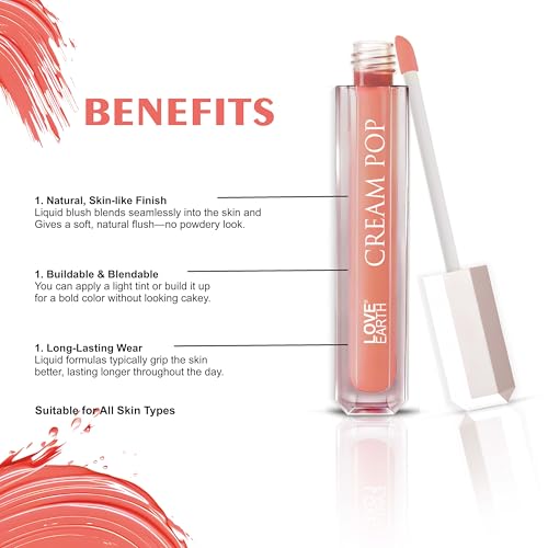 Image of Love Earth Cream Pop Blush - Zinnia| Hyaluronic Acid | Smooth, Lightweight, Long-Lasting | Dewy Finish, Easily Blendable| Everyday Natural Glow | Suitable for All Skin Types -2ML