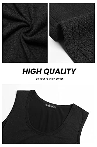 Prettygarden PR165 Women’S Summer Sleeveless Tank Jumpsuits High Waist Low Cut Casual Scoop Neck Fit And Flare Long Pants Rompers thumb #4