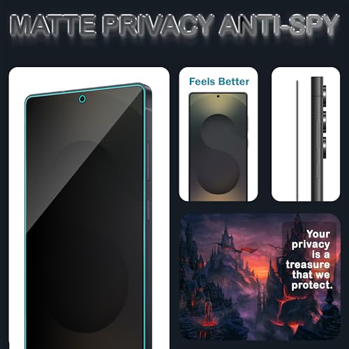 Image of ArmourPro Anti-Spy Matte Privacy Tempered Glass for Samsung Galaxy S25 Ultra with Edge to Edge Protector Coverage and Easy Installation kit | Black, Pack of 2