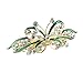 Gold Tone Green Butterfly Detail Bling Rhinestone Hair Barrette Clip