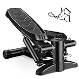 ZENOVA Steppers for Exercise, Mini Stepper, Stair Stepper with Resistance Band, Digital Display, Hydraulic Fitness Stepper Exercise Workout Equipment for Home Workout 330 lbs Weight Capacity