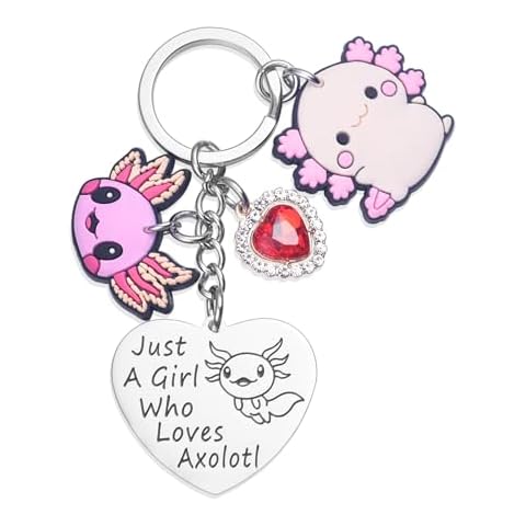 Melix Home Axolotl Gifts Keychain Cartoon Kawaii Stuff For Fans Teen Girls Women Birthday Present Keychains Cover