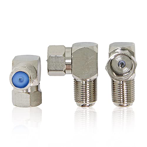 (5 Pack) Adaptador Conector Coaxial 90° Macho a Hembra miniatura 5