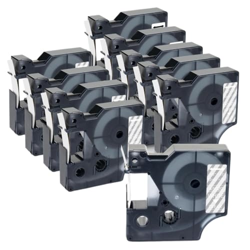 10pcs 12mm Etichette compatibili con i Modelli di D1 45013 40913 43613 45018 e Lavora con etichettale 160 280 Etichetta 100White on Clear