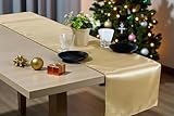 mds Pack of 10 Wedding 12 x 108 inch Satin Table Runner for Wedding Banquet Decoration- Champagne Gold