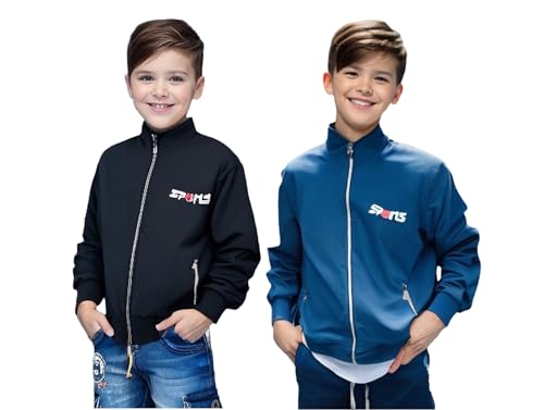 Image of HRKK Kids Windcheaters Solid Polyester Blend Jackets for Boys and Girls |