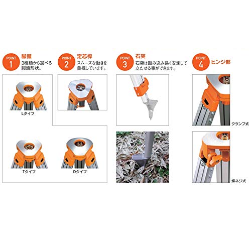 Amazon.co.jp: アルミ 三脚 165 クランプ TS-165LY Lタイプ イエロー 