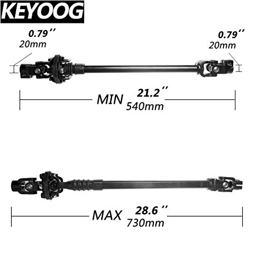 Keyoog (For 4Wd Only 425-264 Intermediate Steering Shaft Column Fit For 95-02 Dodge Ram 1500 2500 3500 [Fully Extended Was Approximately 28.6 In] 52079243 55351113Ag 55351113Ae 55351113Ab 55351113Ac #TOP6