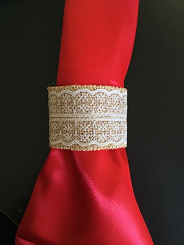 Angel Isabella 4pc Set of Burlap Napkin Holder with Lace-Quality Product from LLC