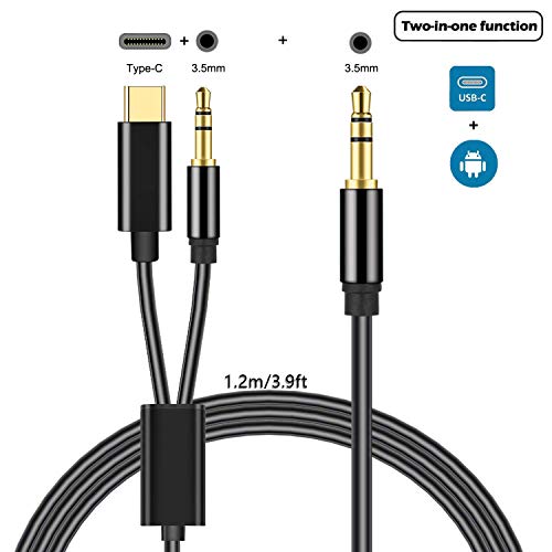 Aproo 2 in 1 USB C to 3.5mm Aux Audio Cable Cord