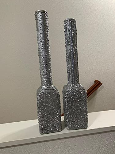 Elegant Silver Longneck Decorative Bottles – Handcrafted Artistry for Timeless Home Decor - Image 3