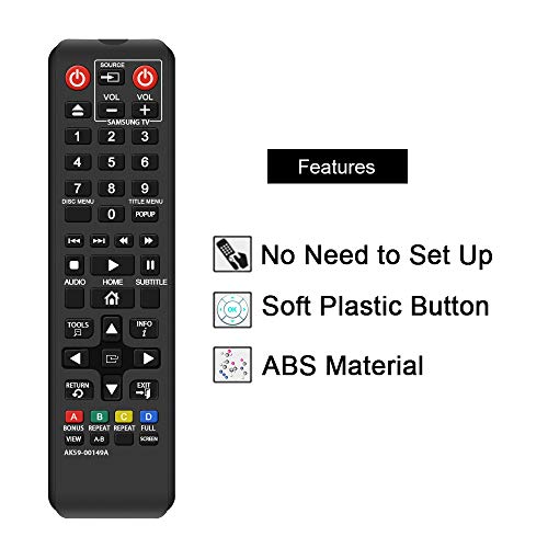 Gvirtue Ak59-00149A Remote Replacement For Samsung Dvd Bd Blu-Ray Disc Player Remote, Applicable Bdf5100/Za Bd-Es5300 Bd-Fm51 Bd-Fm57C Bd-H5100 Bd-H5900 Bd-Hm51 Bd-Hm59 Bd-J5100 Bd-J5700 Bd-J5900 #TOP3
