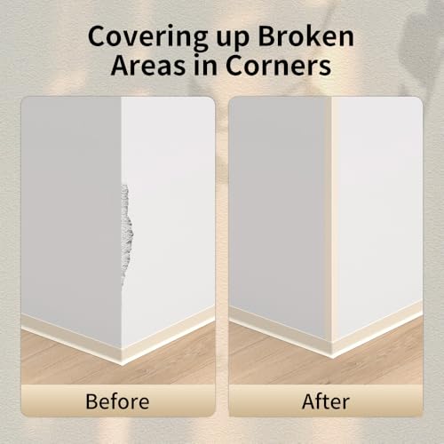 Image of 2-Pack Off-White PVC Corner Guards, Self-Adhesive Wall Corner Protectors, 0.98 inch x 0.98 inch x 39.4 inch, Peel-and-Stick Edge Guards for Walls, Doors & Tables in Home, Office & Commercial Spaces