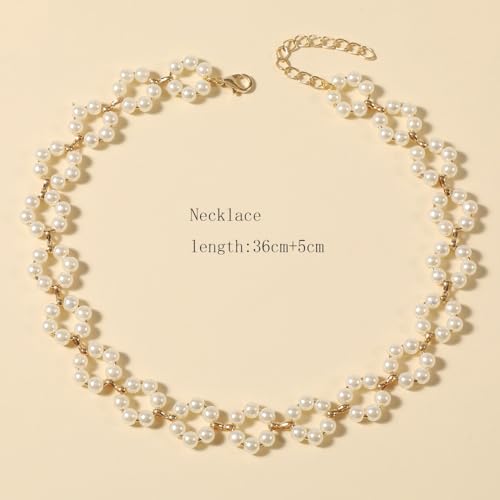 Image of Shining Diva Fashion Stylish Pearl Chain Pendant Choker Necklace for Women and Girls