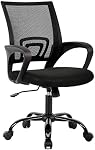 Ergonomic Office Chair Home Desk Chair Task Mesh Computer Chair Gaming with Back Lumbar Support Armrest Modern Swivel Modern Adjustable Rolling Executive Mesh Chair for Women Men (Black)