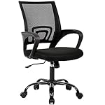 FDW Ergonomic Office Chair Home Desk Chair Task Mesh Computer Chair Gaming with Back Lumbar Support Armrest Modern Swivel Modern Adjustable Rolling Executive Mesh Chair for Women Men (Black)